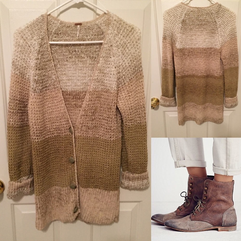 Free people oversized ombré knot cardigan